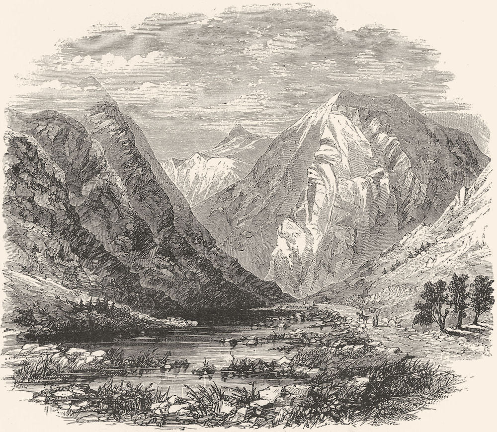 SCOTLAND. Glencoe. The road c1886 old antique vintage print picture
